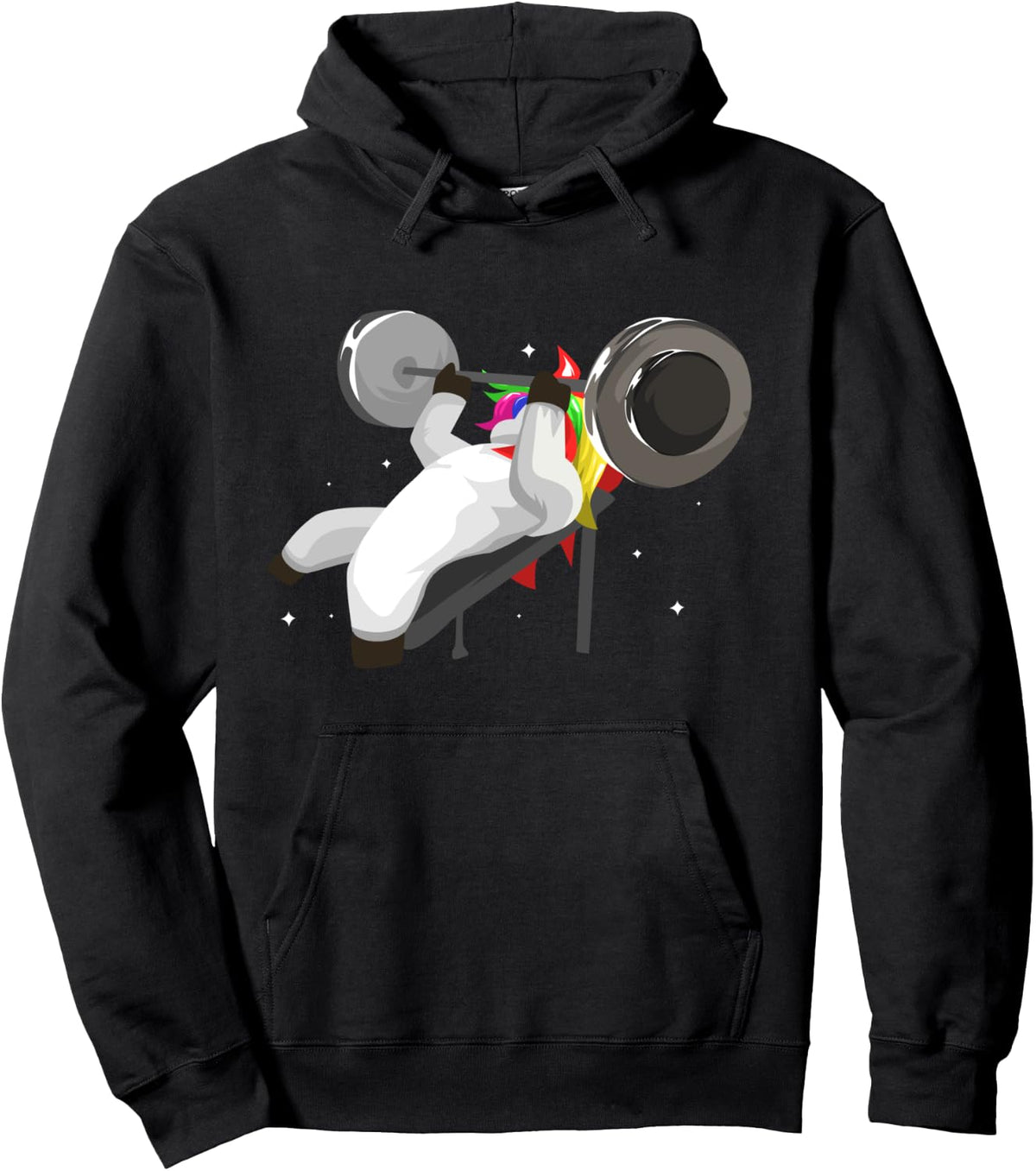 Unicorn Bench Pressing Barbell Pullover Hoodie Hoodie Everyday Wear