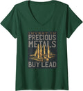 Womens Invest In Precious Metals Buy Lead Funny Gun T Shirt V Neck T Shirt Gift Ready