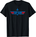 Top Gun Long Logo With Jet Red And Blue Action Movie Apparel Premium Print