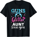 Gender Reveal Guns Or Glitter Aunt Matching Baby Party Apparel Premium Print