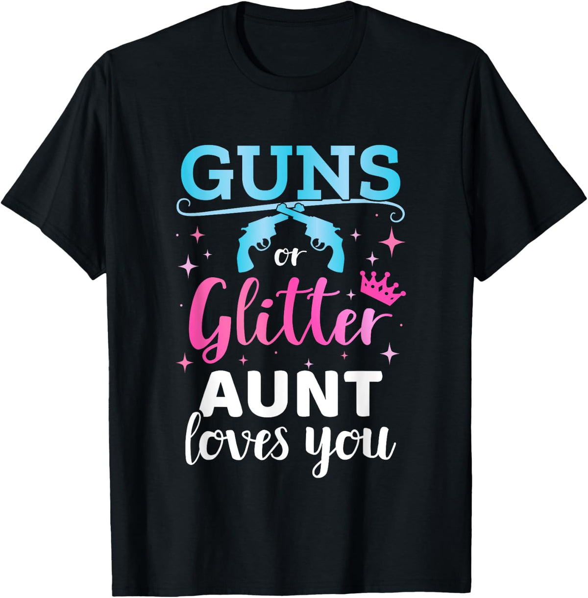 Gender Reveal Guns Or Glitter Aunt Matching Baby Party Apparel Premium Print