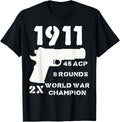 1911 Two World War Champion Gun Rights Second Amendment Apparel Minimal Style