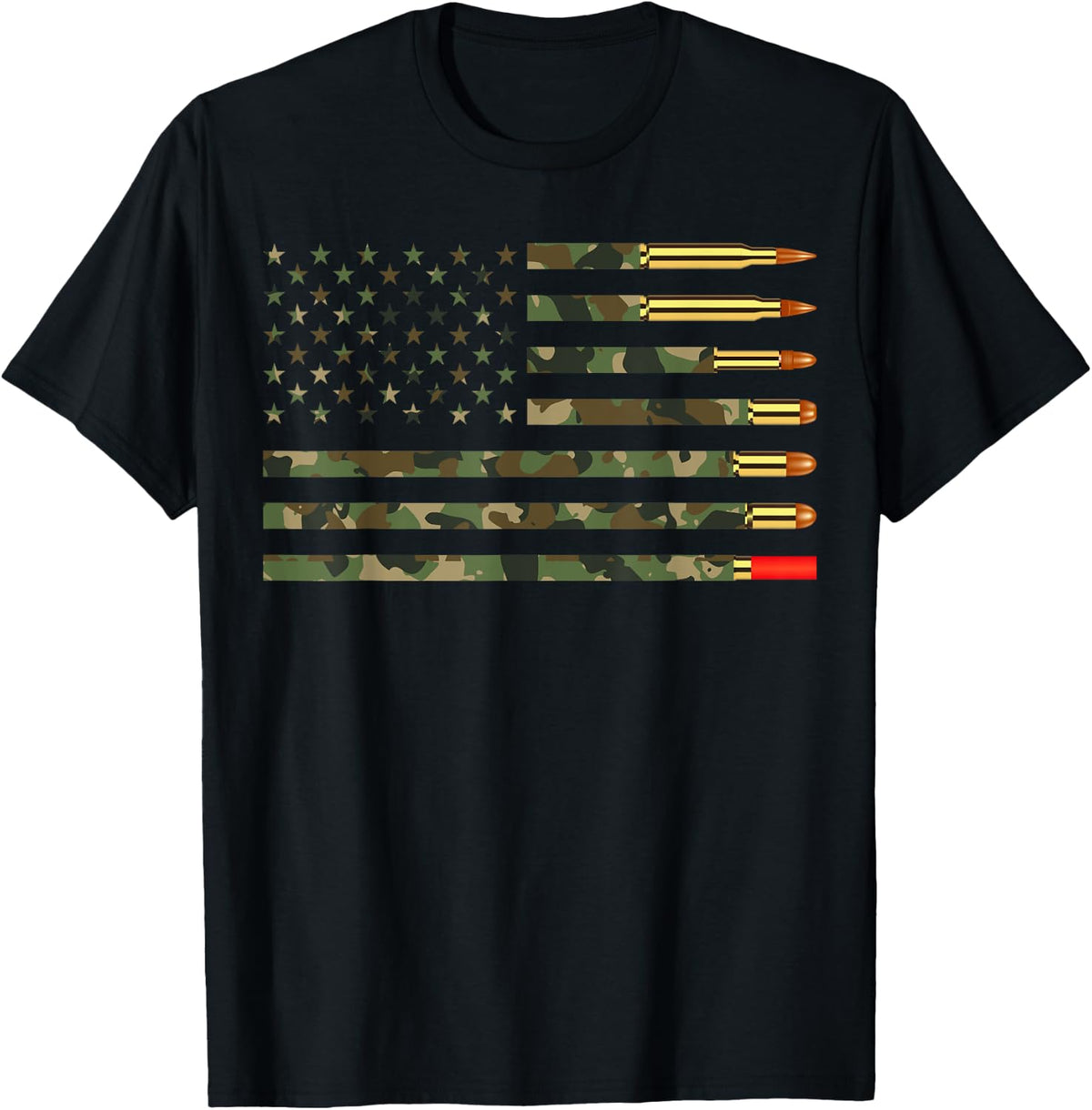 Gun Enthusiast July 4th Ammo Camo Flag Owner Ammunition Apparel Clean Design
