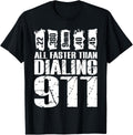Bullet Sizes Faster Than Dialing 911 Pro Gun Shirt T Shirt Premium Print