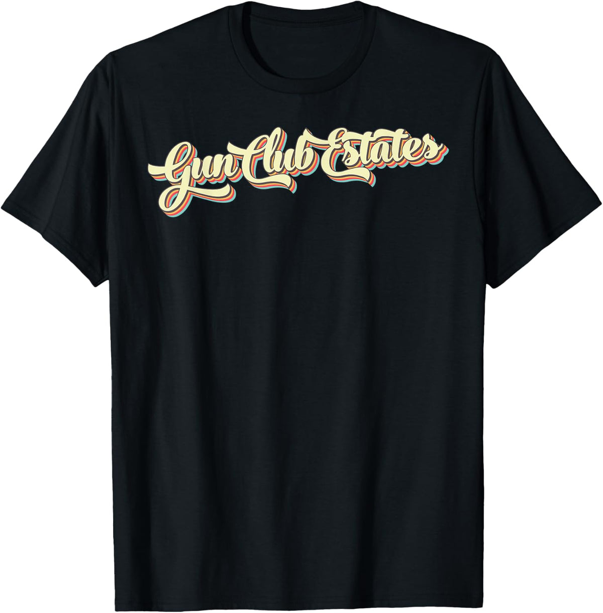 Gun Club Estates Tshirt Retro Art Baseball Font Vintage T Shirt Gift Ready