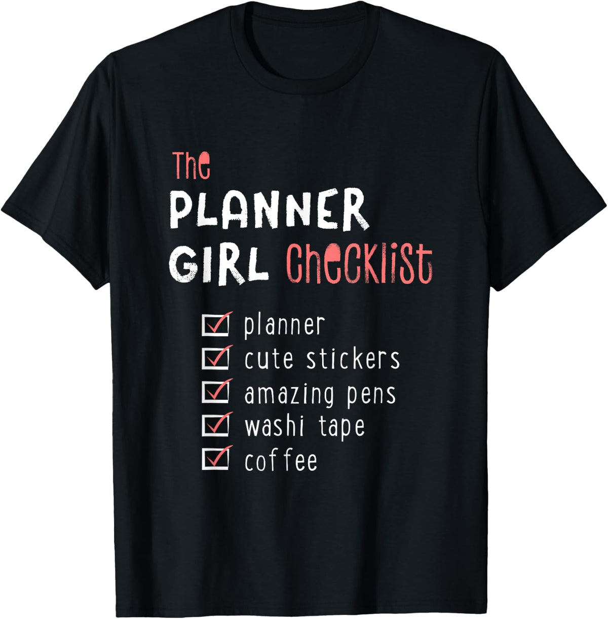 Group Trip Planner Girl Checklist Pens Stickers Washi Coffee Shirt 4