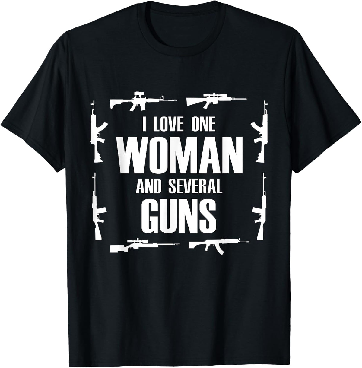 I Love One Woman Several Guns T Shirt Husband Wife 2a Gun T Shirt Premium Print 2