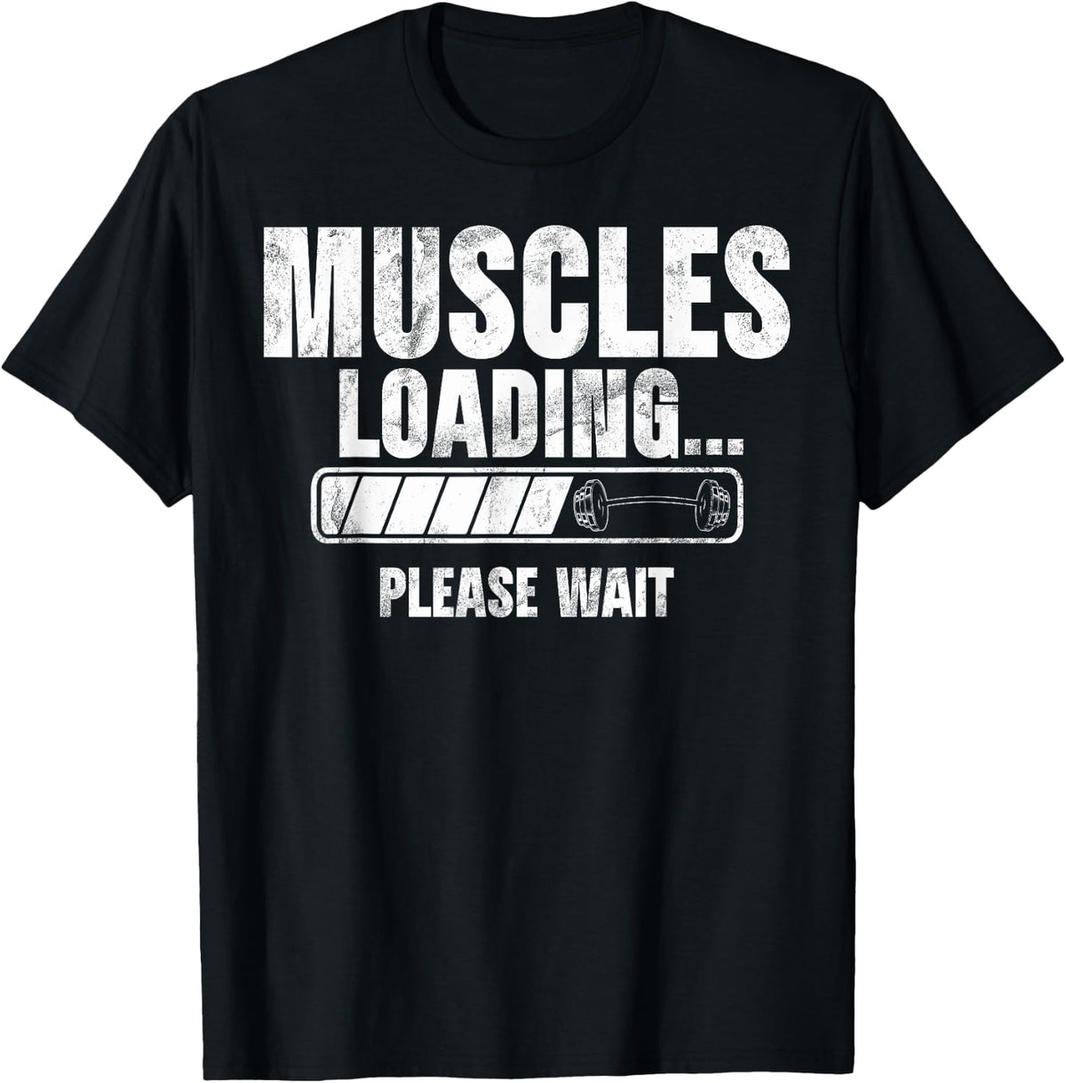 Muscles Loading Please Wait Benchpress Dumbbell Weights Gym Apparel Clean Design