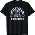 Fueled By Caffeine Gunpowder Honey Badger With Gun Apparel Premium Print