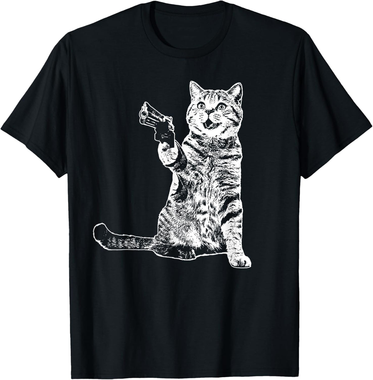 Gun Kitty Funny Cat T Shirt T Shirt Minimal Style