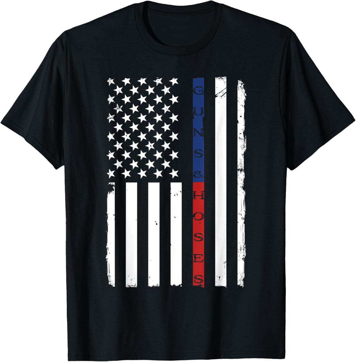 Guns Hoses Thin Blue Red Line Police Fire Appreciation Apparel Everyday Wear