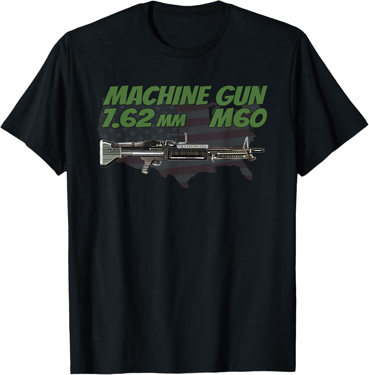 Machine Gun Shirts For Men Women Automatic M60 Usa Flag T Shirt Minimal Style