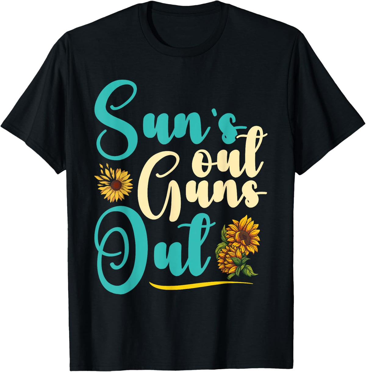 Sunflowers Sun S Out Guns Funny Horror Apparel Minimal Style