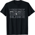 I Destroy Silence Pro Guns Ar15 Owner Usa Flag Funny Gun Women Men Apparel Minimal Style