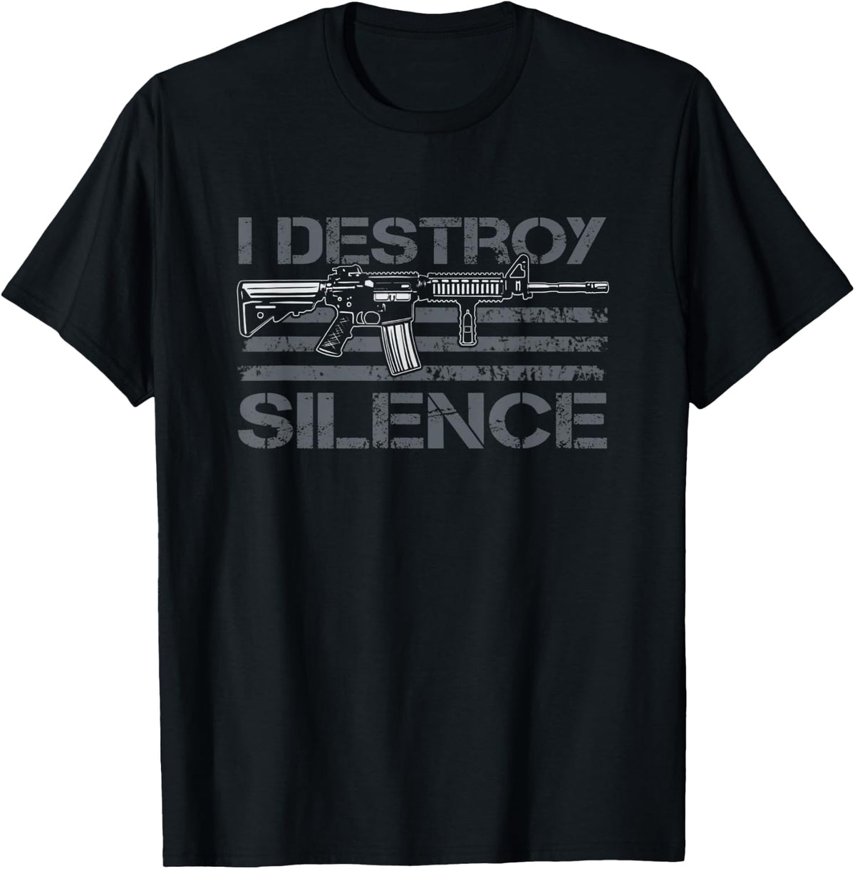 I Destroy Silence Pro Guns Ar15 Owner Usa Flag Funny Gun Women Men Apparel Minimal Style