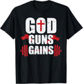 God Guns Gains T Shirt For Men T Shirt Gift Ready