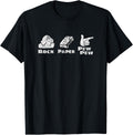Distressed Rock Paper Pew Gun Funny Apparel Clean Design