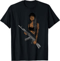 Gangster Girl With A Machine Gun Apparel Gift Ready