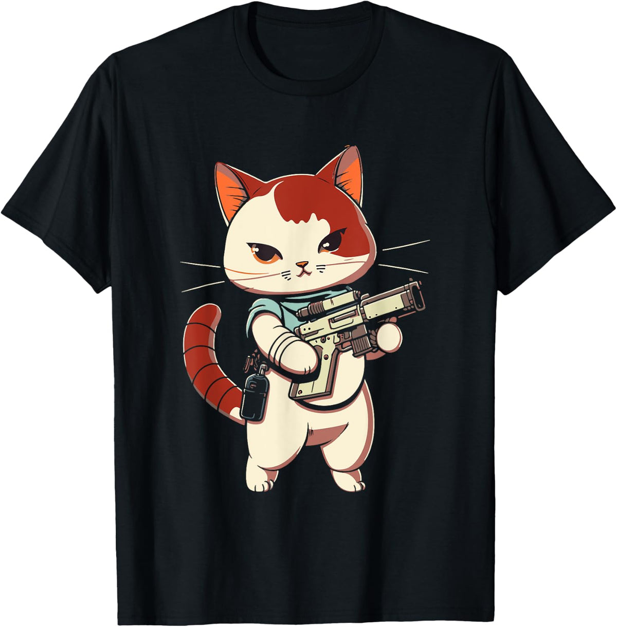 Cat Holding A Gun Funny Kitty Kitten Lover Cats And Guns T Shirt For Men Women T Shirt Gift Ready
