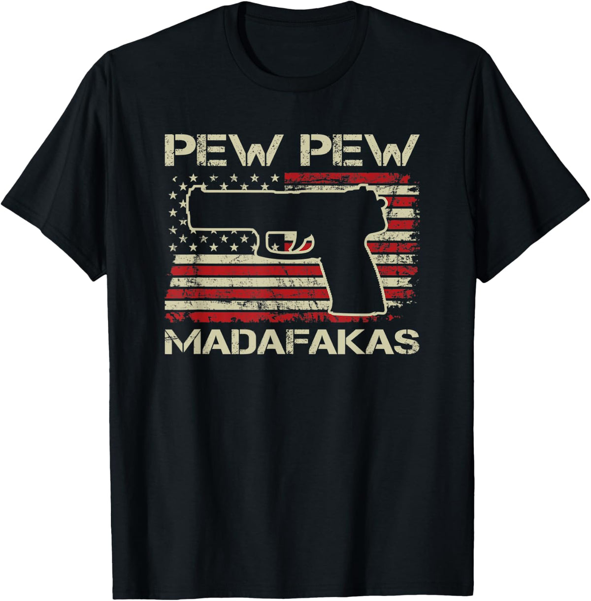 Pew Madafakas 9mm 45 Ammo Usa Gun Flag Funny Pistol Apparel Clean Design