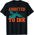 Addicted To Ink Tattoo Gun Tattooist Gift Inked Apparel Clean Design