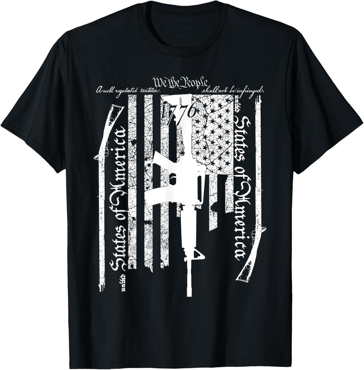 A Well Regulated Militia Gun Rights Patriotic Graphic T Shirt For Women Men T Shirt Clean Design
