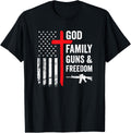 God Family Guns Freedom Pro Gun Christian Usa Flag Women Men Apparel Minimal Style