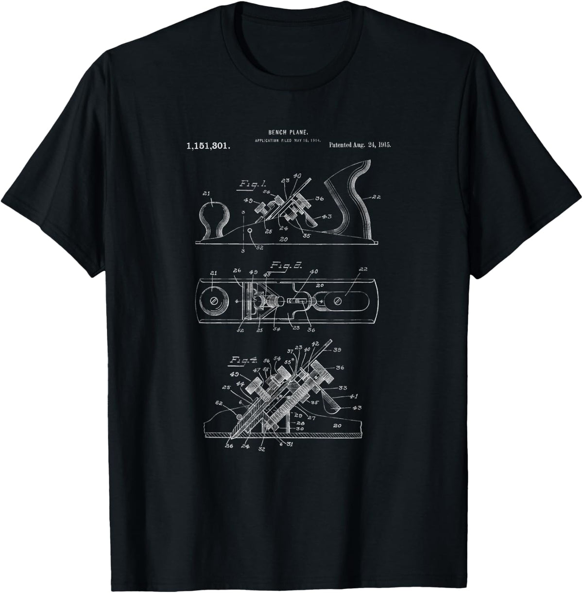 Vintage Hand Wood Plane Blueprint Shirt Carpentry Tools T Shirt Gift Ready