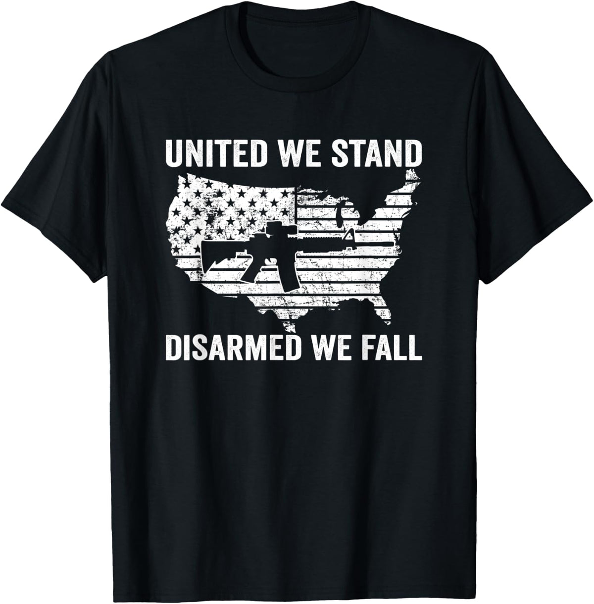 United We Stand Disarmed Fall Pro Gun Usa Flag Ar15 T Shirt For Women Men T Shirt Clean Design