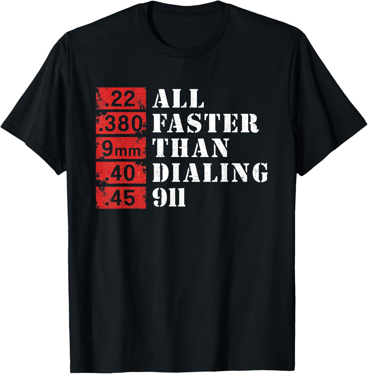 Pro Gun Us Flag Army All Faster Than Dialing 911 Funny Apparel Clean Design