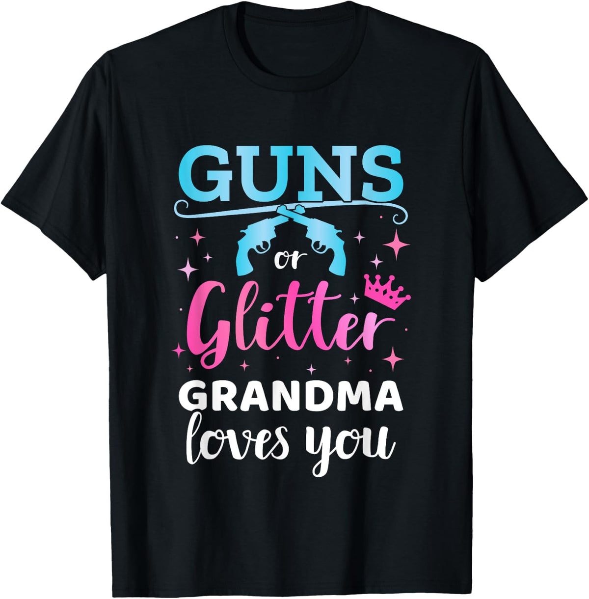 Gender Reveal Guns Or Glitter Grandma Matching Baby Party Apparel Premium Print