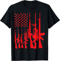 American Flag With Rifles And Firearms Stripes Graphic Gun Apparel Gift Ready