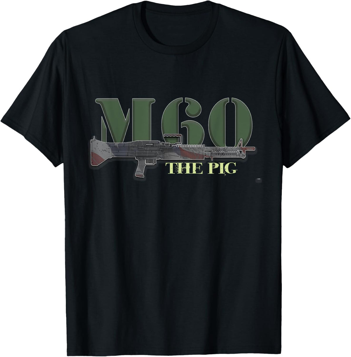 M60 Military Machine Gun American Flag Graphic T Shirt Women Men T Shirt Premium Print