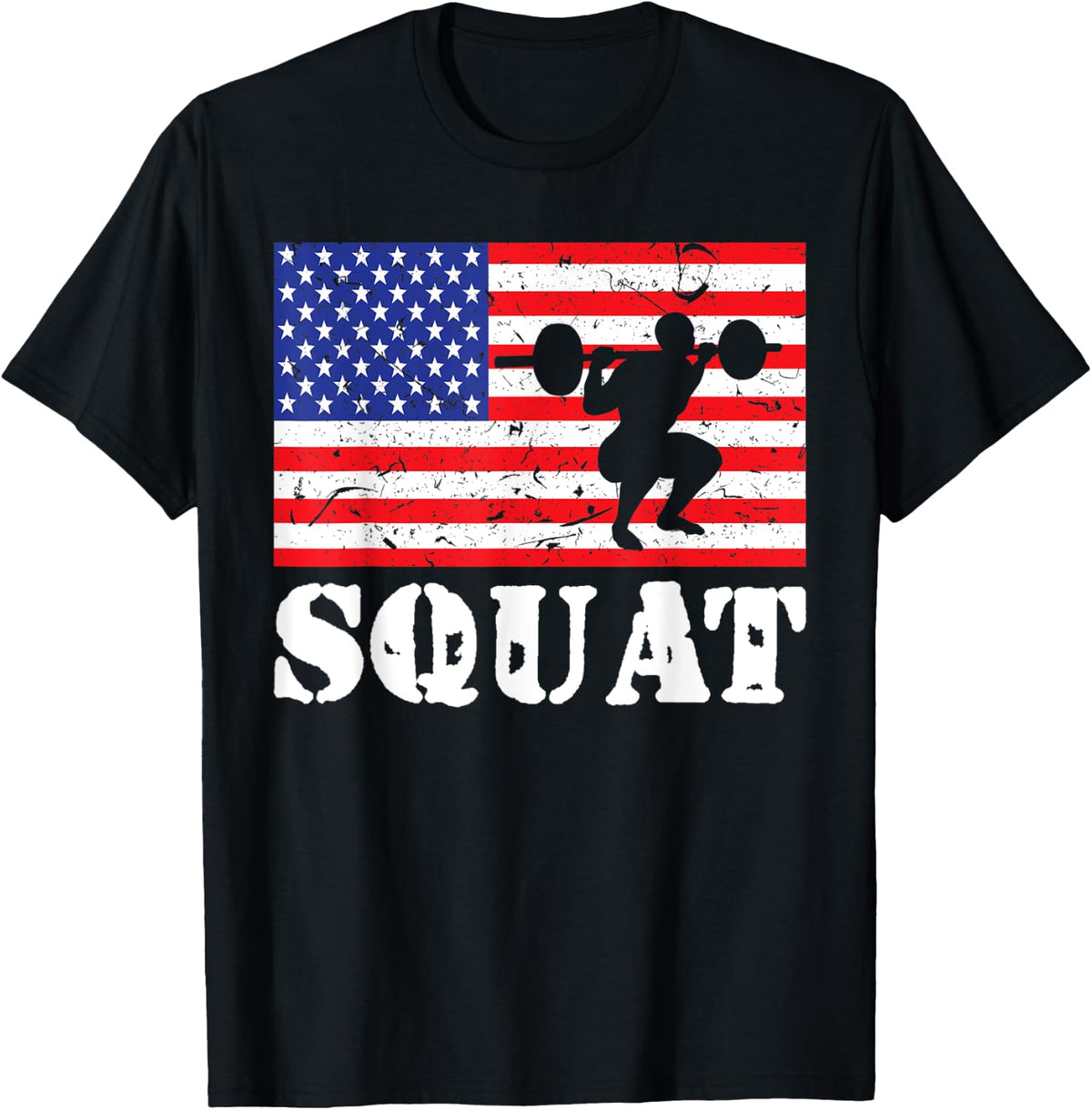 Distressed Squat Usa American Flag Vintage Deadlift Bench Apparel Gift Ready