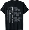 God Guns Guts Glory Usa Pro Gun Patriotic Ar15 Flag Apparel Clean Design