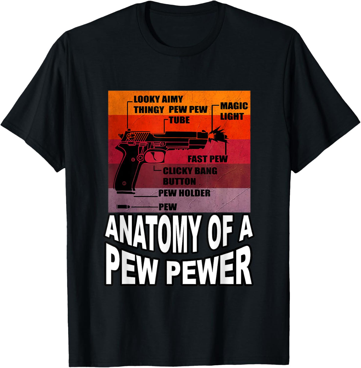 Funny Anatomy Of A Pew Pewer T Shirt Gun Ammo Weapon Lover T Shirt Premium Print 4