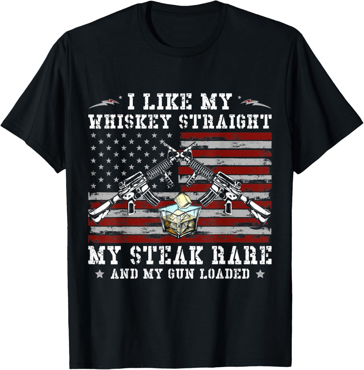 Vintage Patriotic Whiskey Steak Guns Freedom Lover Apparel Minimal Style