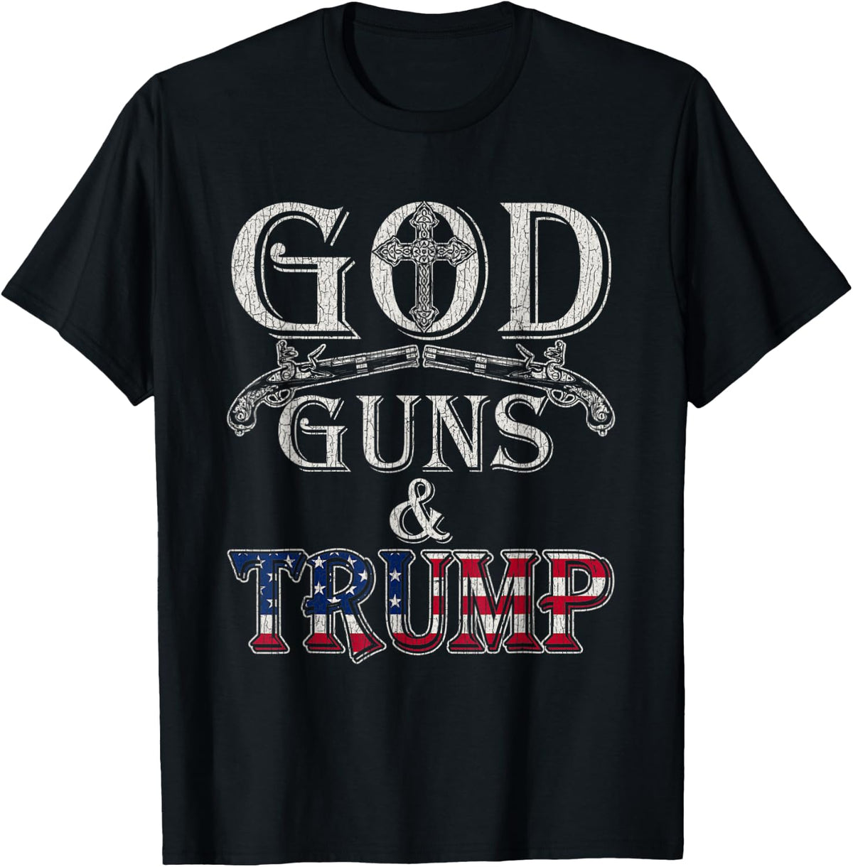 Vintage God Guns And Trump Shirt 2nd Amendment T T Shirt Clean Design