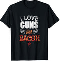 I Love Guns And Bacon T Shirt Gun Lover Tee Freedom Usa T Shirt Everyday Wear