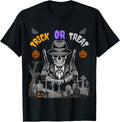 Halloween Trick Or Treat Gangster Beat Skull With Two Guns Apparel Clean Design