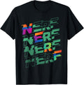 Nerf Glitch Color Logo Stack Apparel Premium Print