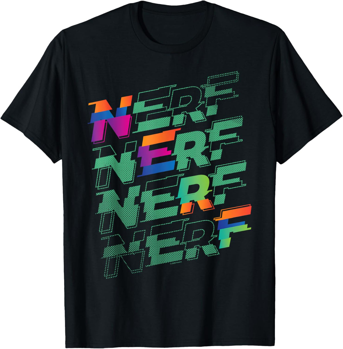 Nerf Glitch Color Logo Stack Apparel Premium Print