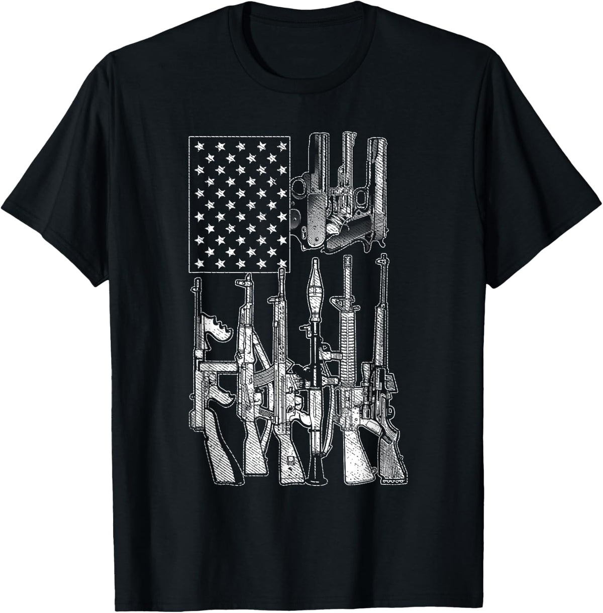 American Flag Gun Enthusiast Gifts Shirts For Men T Shirt Minimal Style