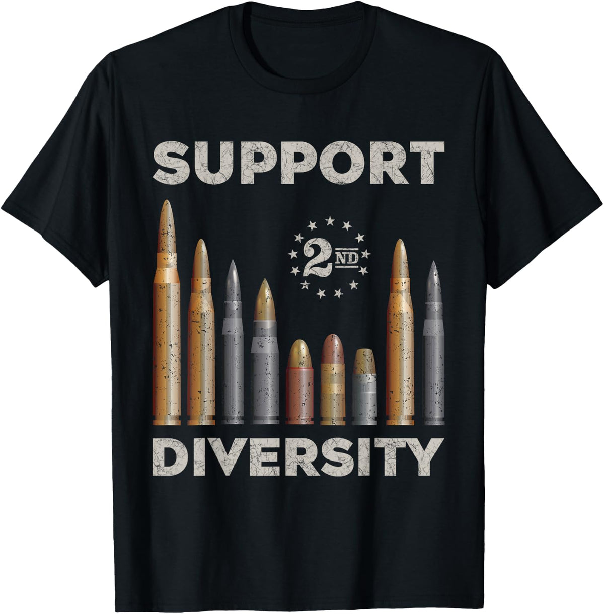 Support Diversity Bullet Second Amendment Gun Rights Apparel Premium Print