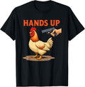 Chicken With Gun Hands Up Apparel Clean Design