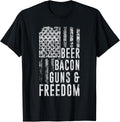 Patriotic Usa Flag Design Beer Bacon Guns And Freedom Apparel Minimal Style