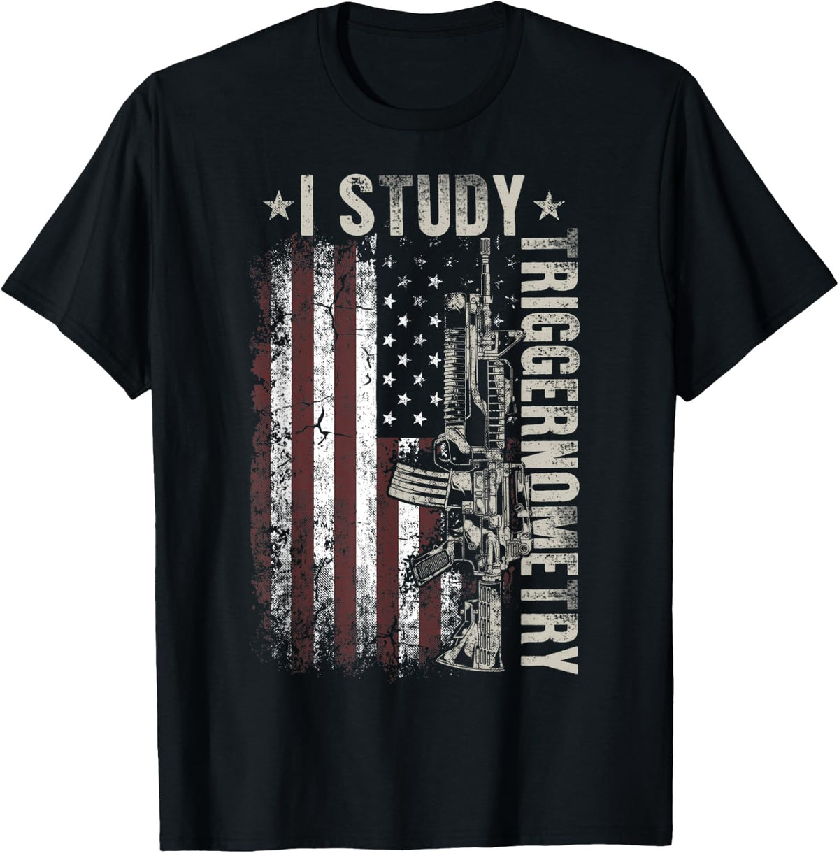 Mens I Study Triggernometry Funny Pro Guns Trigonometry Math Apparel Clean Design
