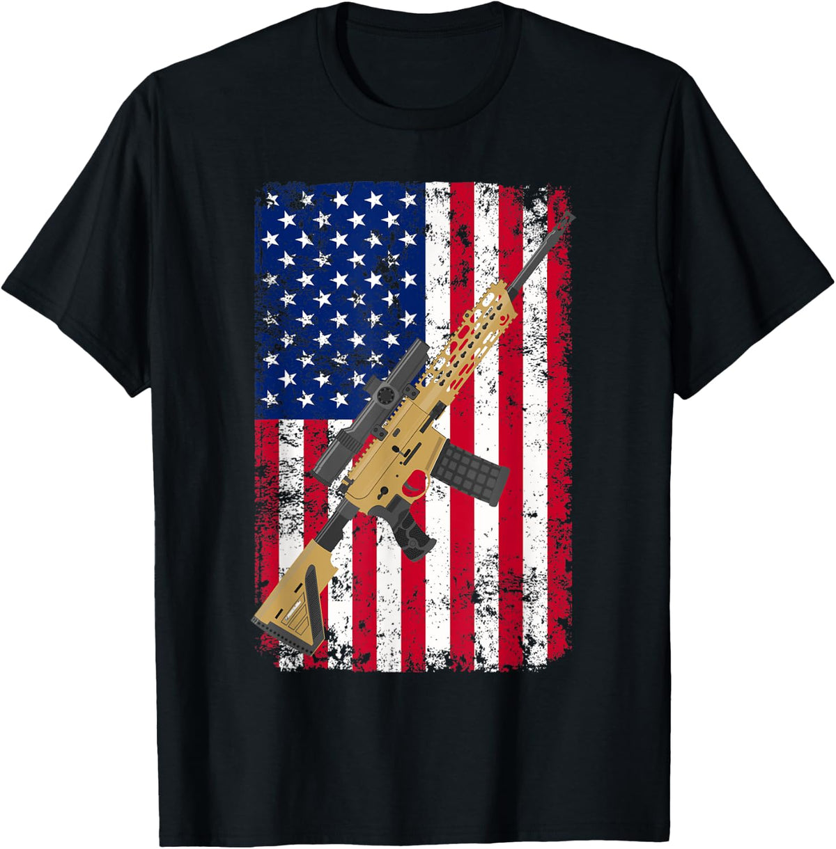 2nd Amendment Supporter American Flag Usa Rifle Gun Apparel Clean Design