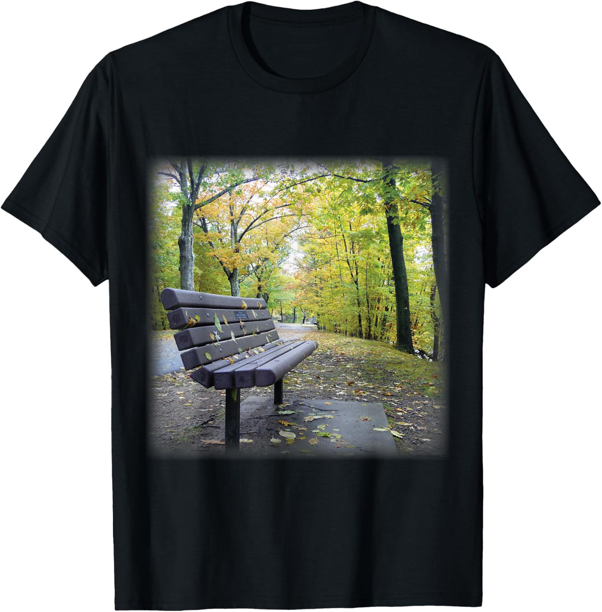 Bench At Horn Pond In Autumn Apparel Everyday Wear