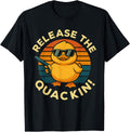 Release The Quackin Funny Humor Saying Rubber Duck With Gun Apparel Premium Print
